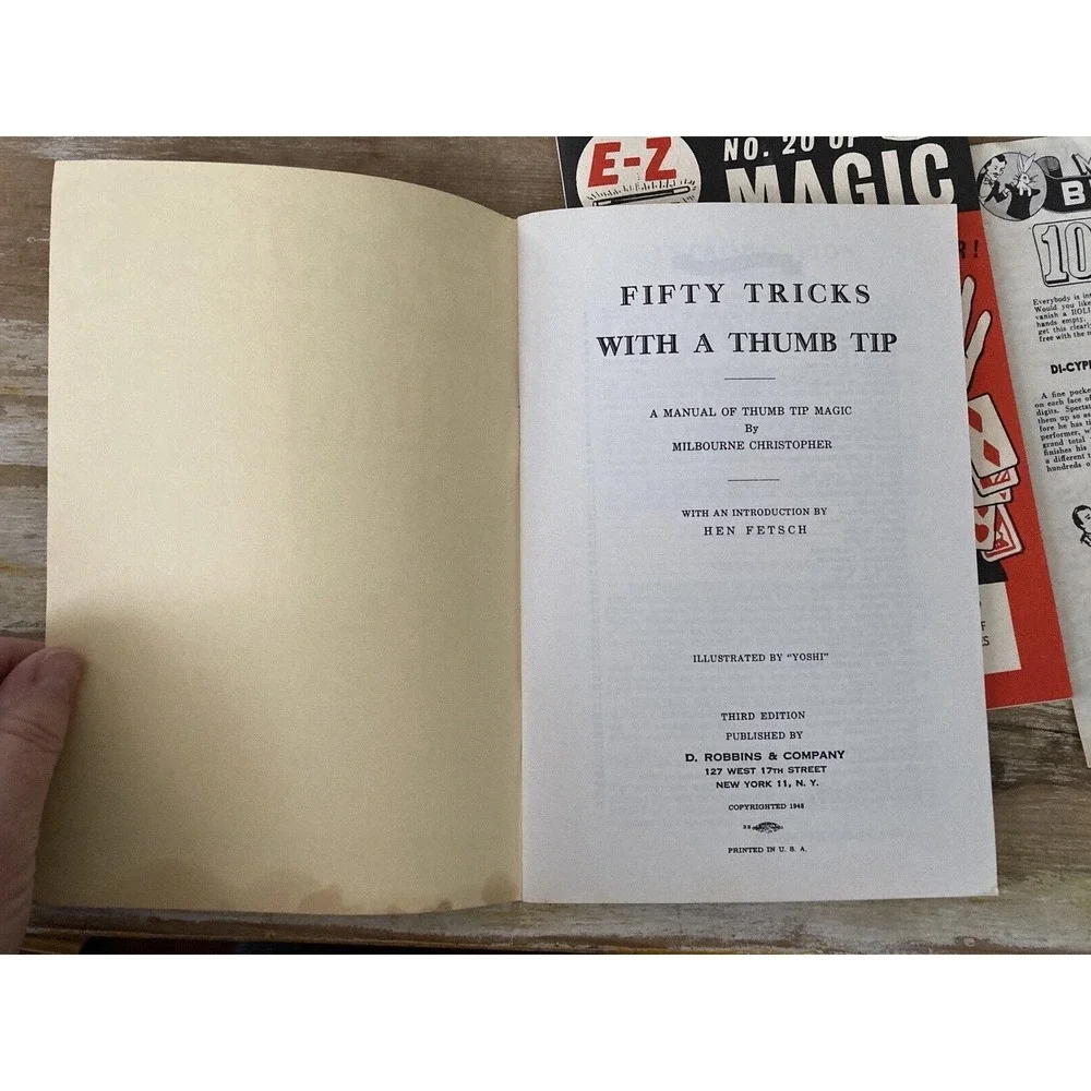 Vintage booklets Tricks w/ Thumb Tip Patter for Magic Tricks E-Z catalog 1950's